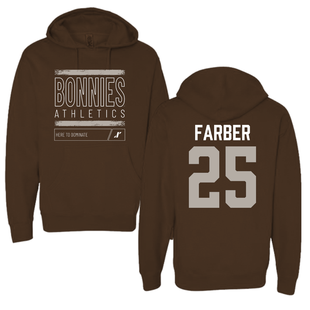 St. Bonaventure University Softball Brown Dominate Hoodie - #25 Abby Farber