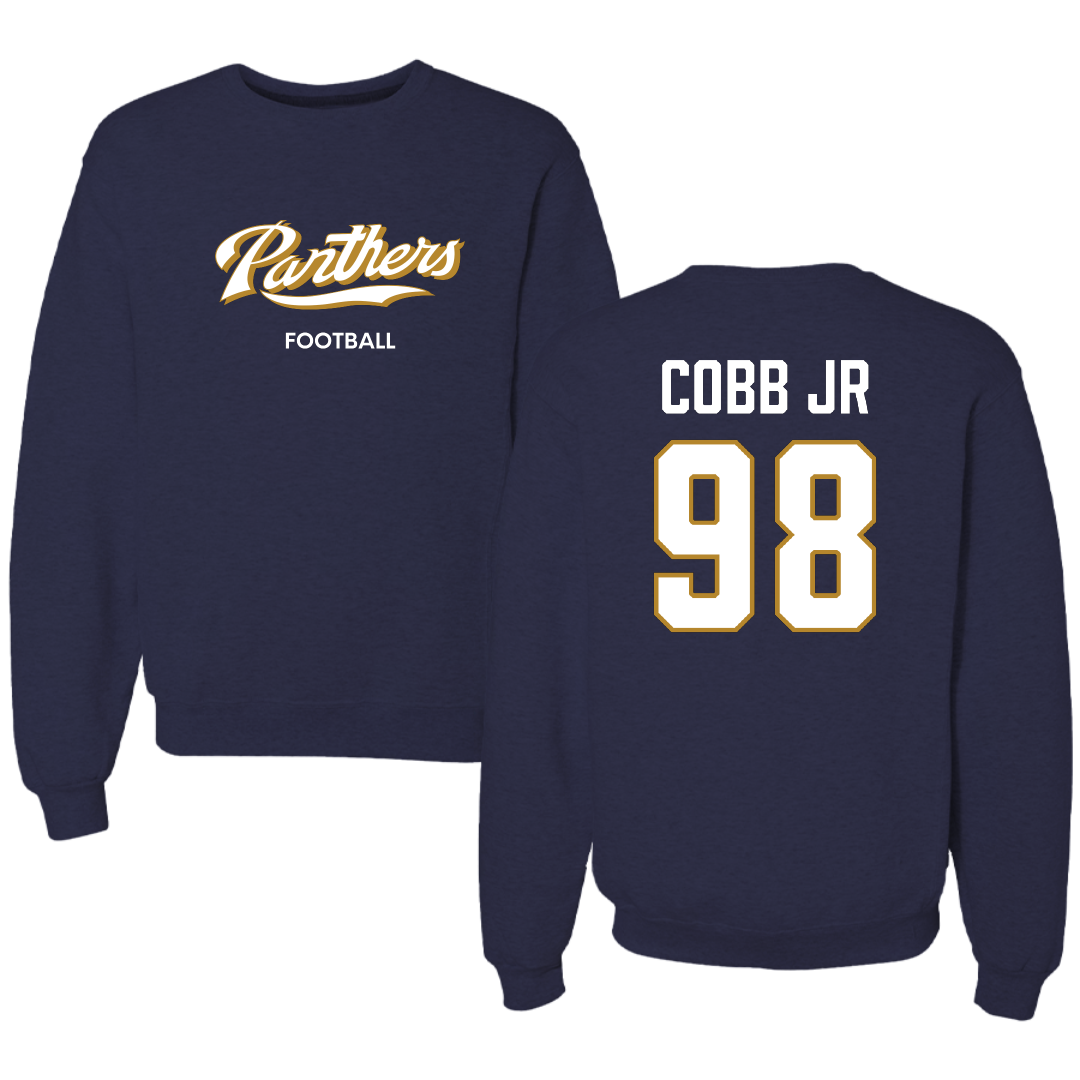 Florida International University Football Navy Panthers Crewneck - #98 Antoine Cobb Jr