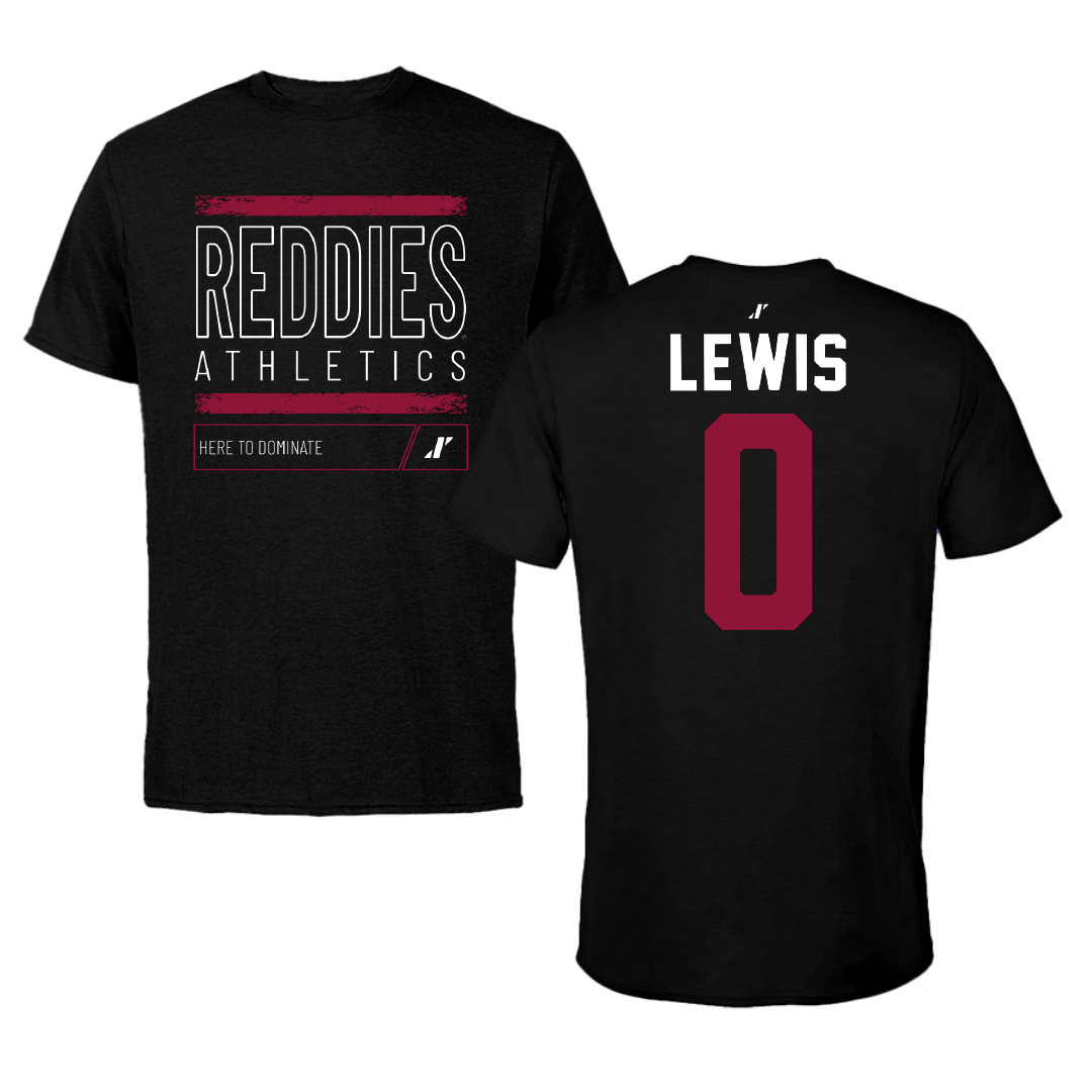Henderson State University Football Black Dominate Tee - #0 Gary Lewis
