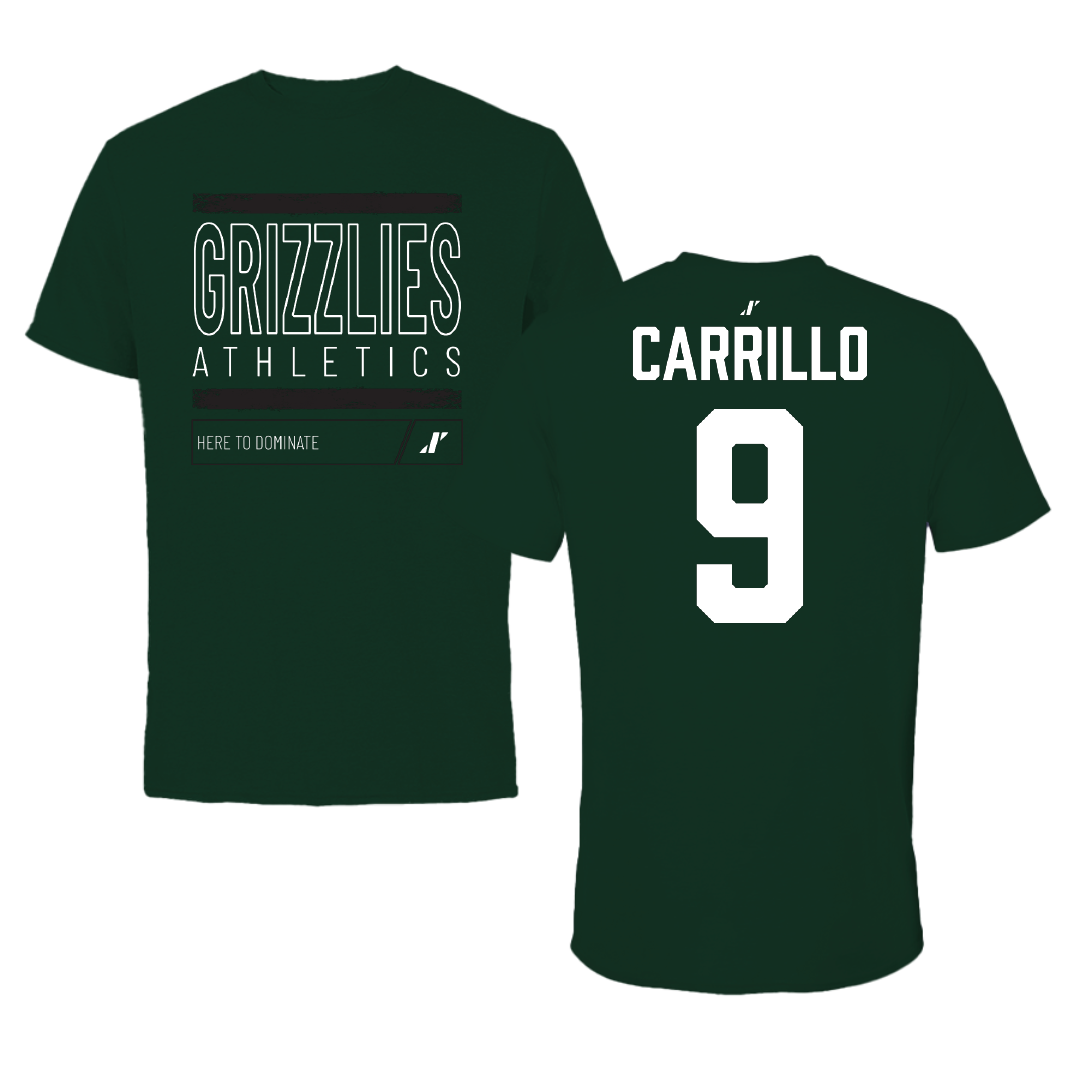 Adams State University Baseball Forest Green Dominate Tee - #9 Macs Carrillo