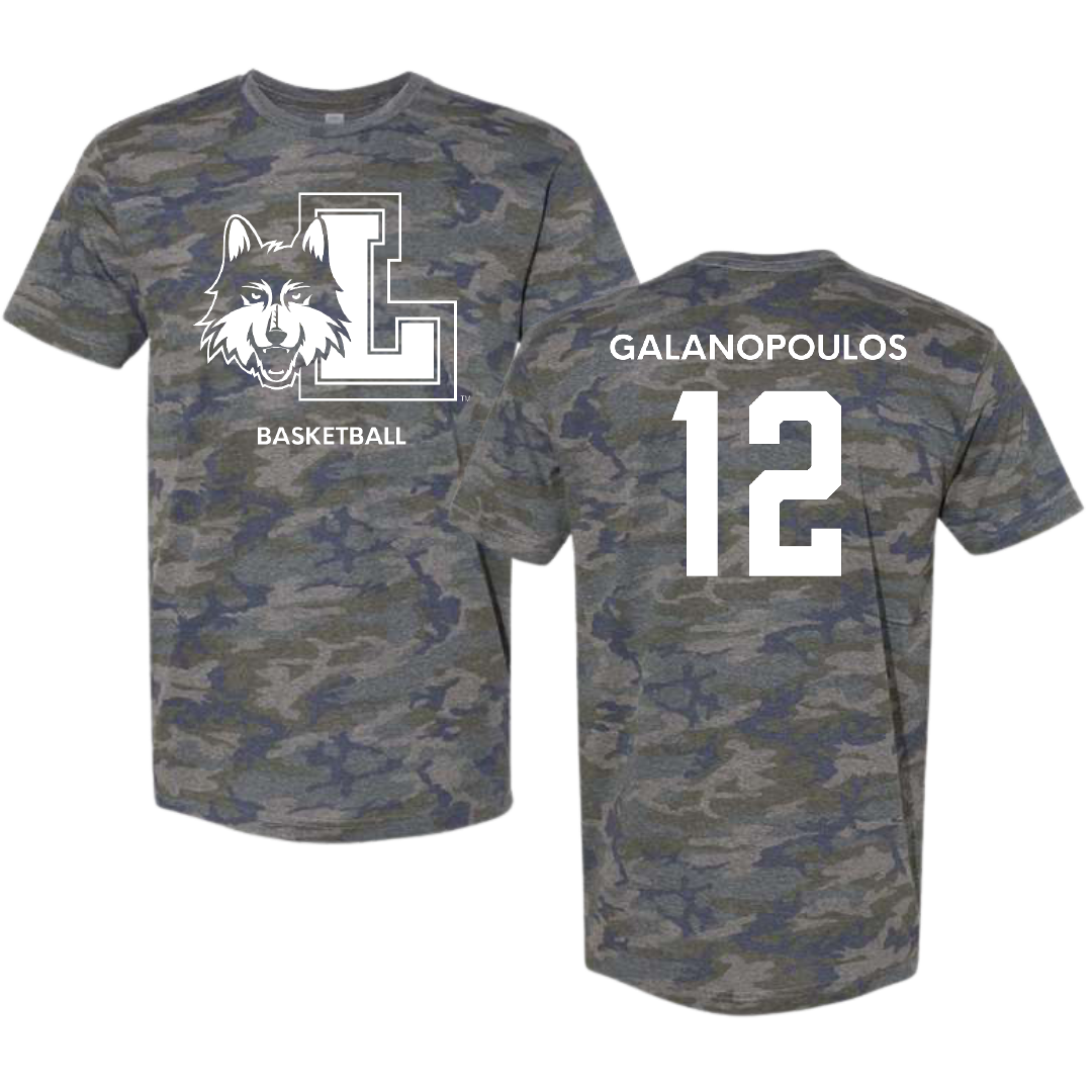 Loyola University-Chicago Basketball (W) Vintage Camo Tee - #12 Sam Galanopoulos
