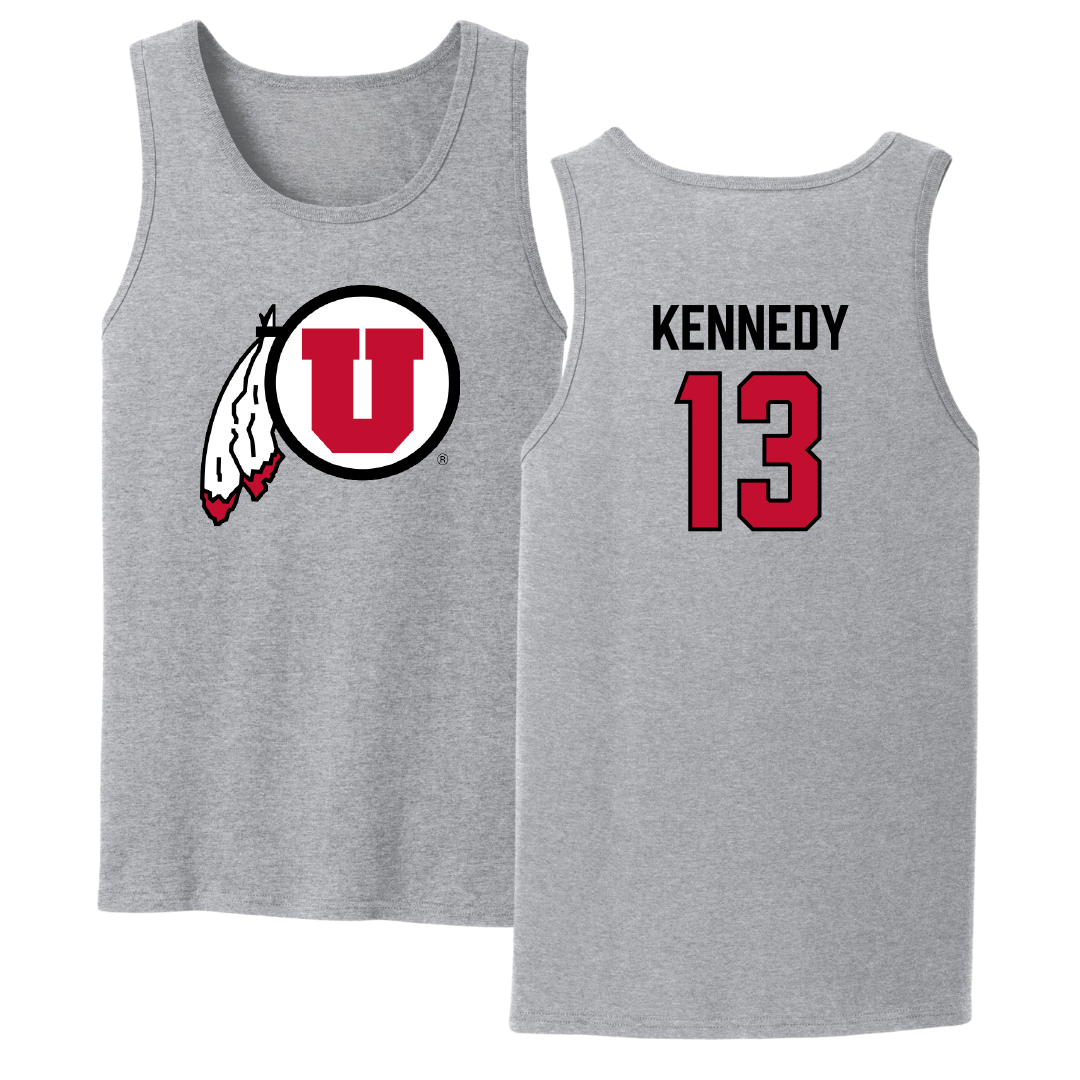 University of Utah Football Sport Gray Tank Top - #13 Chase Kennedy