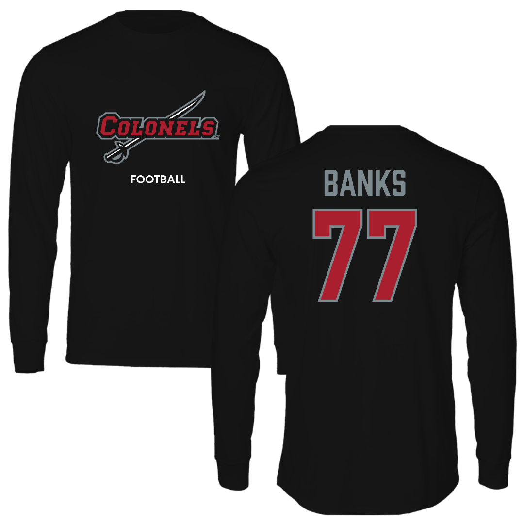 Nicholls State University Football Black Colonels Performance Long Sleeve - #77 Cam Banks