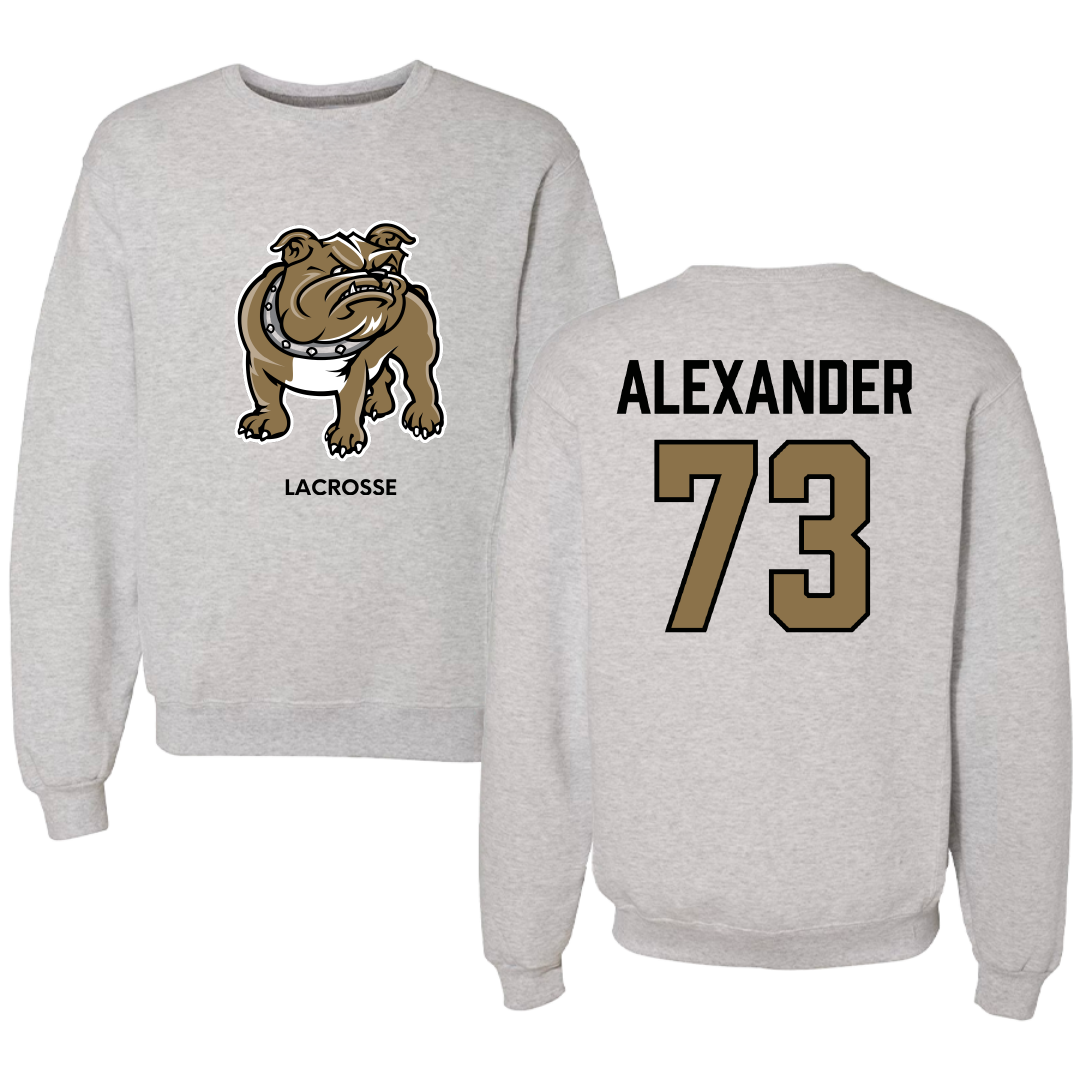 Bryant University Lacrosse (M) Light Gray Crewneck - #73 Teagan Alexander
