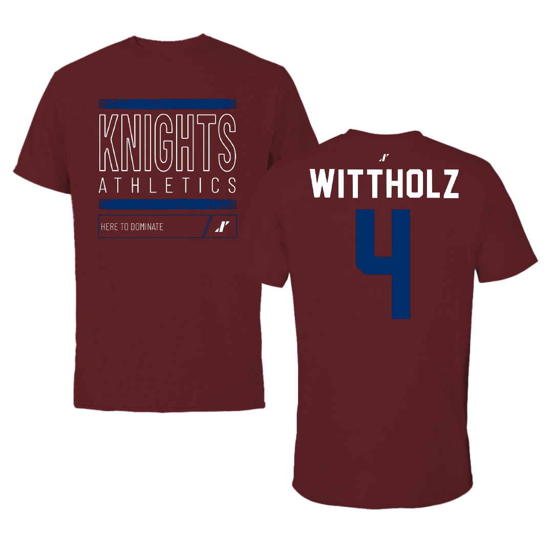 Fairleigh Dickinson University-Metropolitan Campus Volleyball Maroon Dominate Performance Tee - #4 Samantha Wittholz