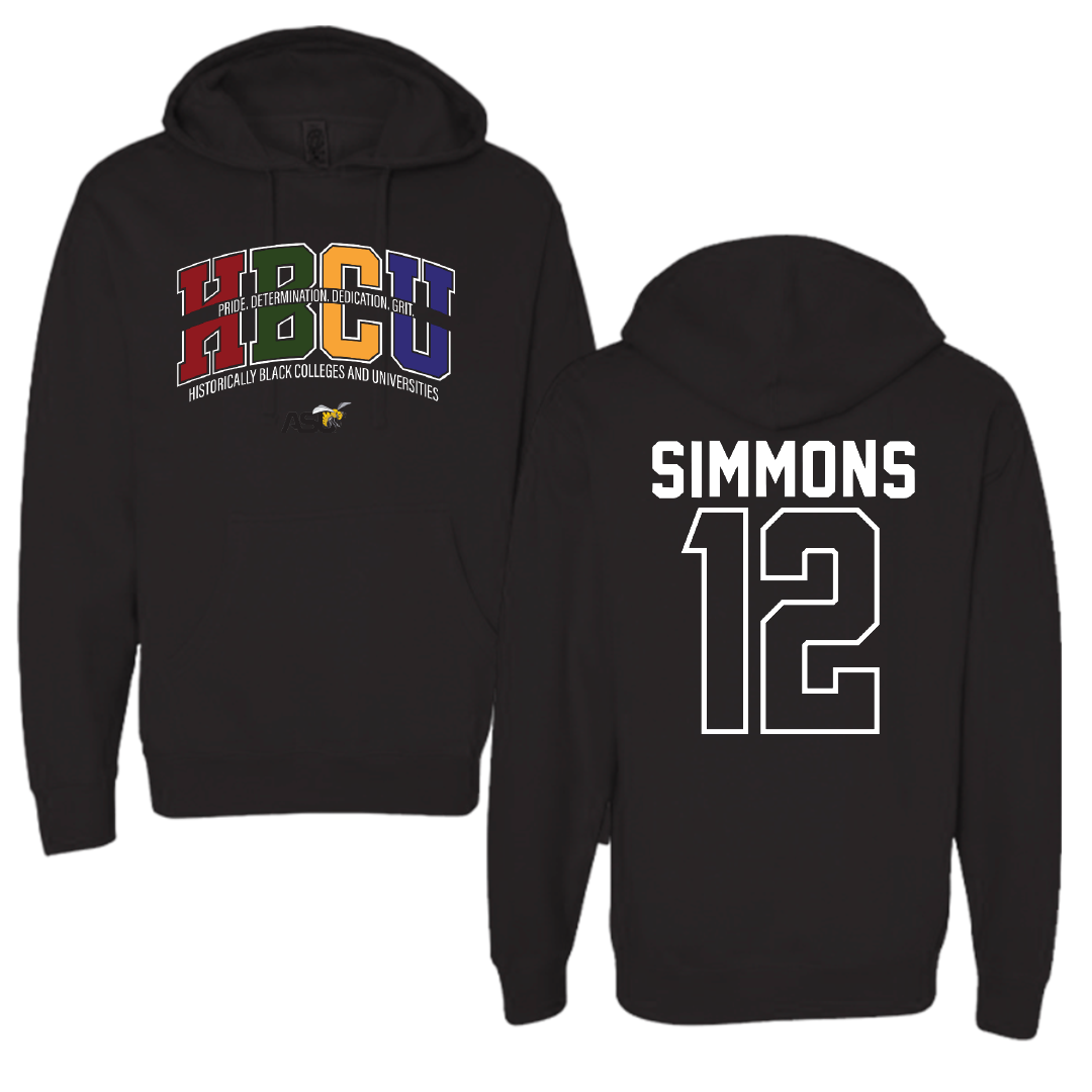 Alabama State University Soccer Black HBCU Hoodie - #12 Kensley Simmons
