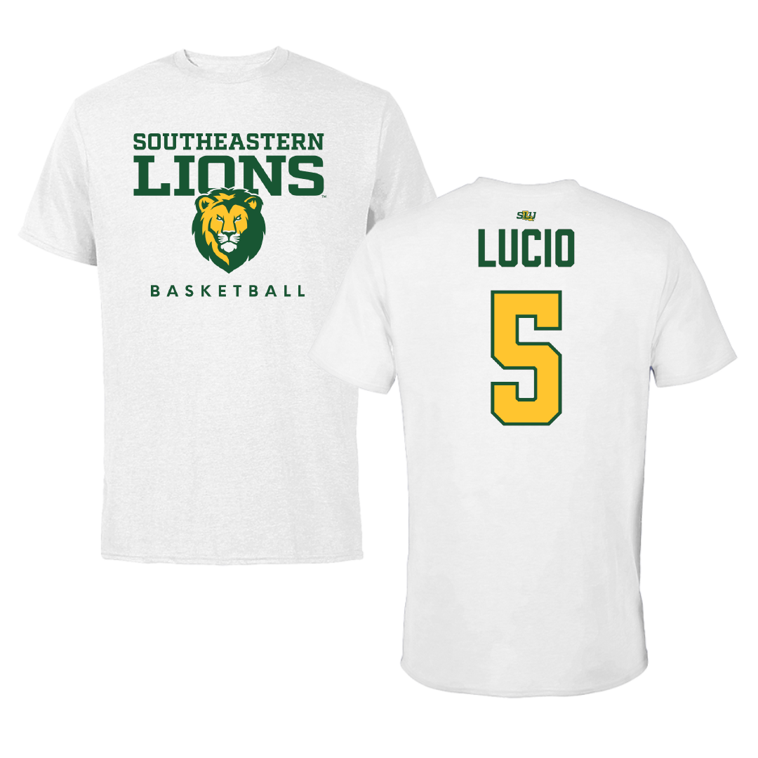Southeastern Louisiana University Basketball (W) White Tee - #5 Emma Lucio