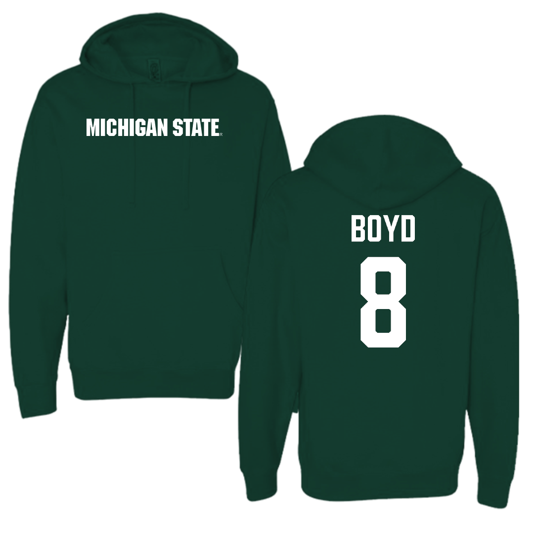 Michigan State University Football Forest Green Hoodie - #8 Evan Boyd