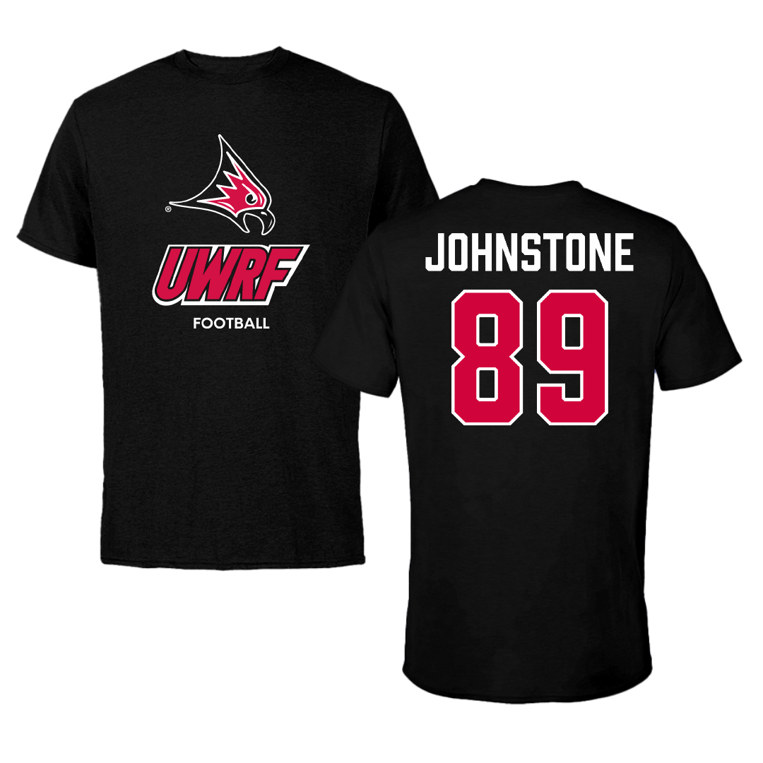 University of Wisconsin-River Falls Football Black Tee - #89 Adam Johnstone