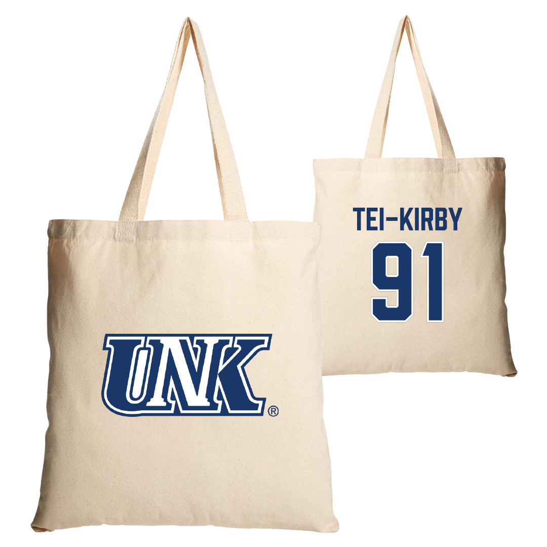 University of Nebraska at Kearney Football Tan Canvas Tote Bag - #91 Wayne Tei-Kirby