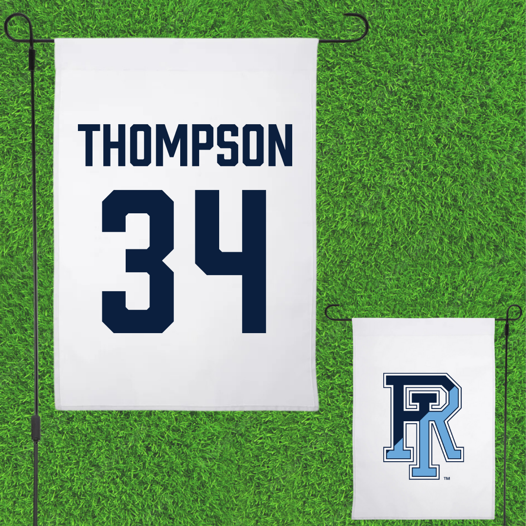 University of Rhode Island Baseball White Garden Flag - #34 Ryan Thompson
