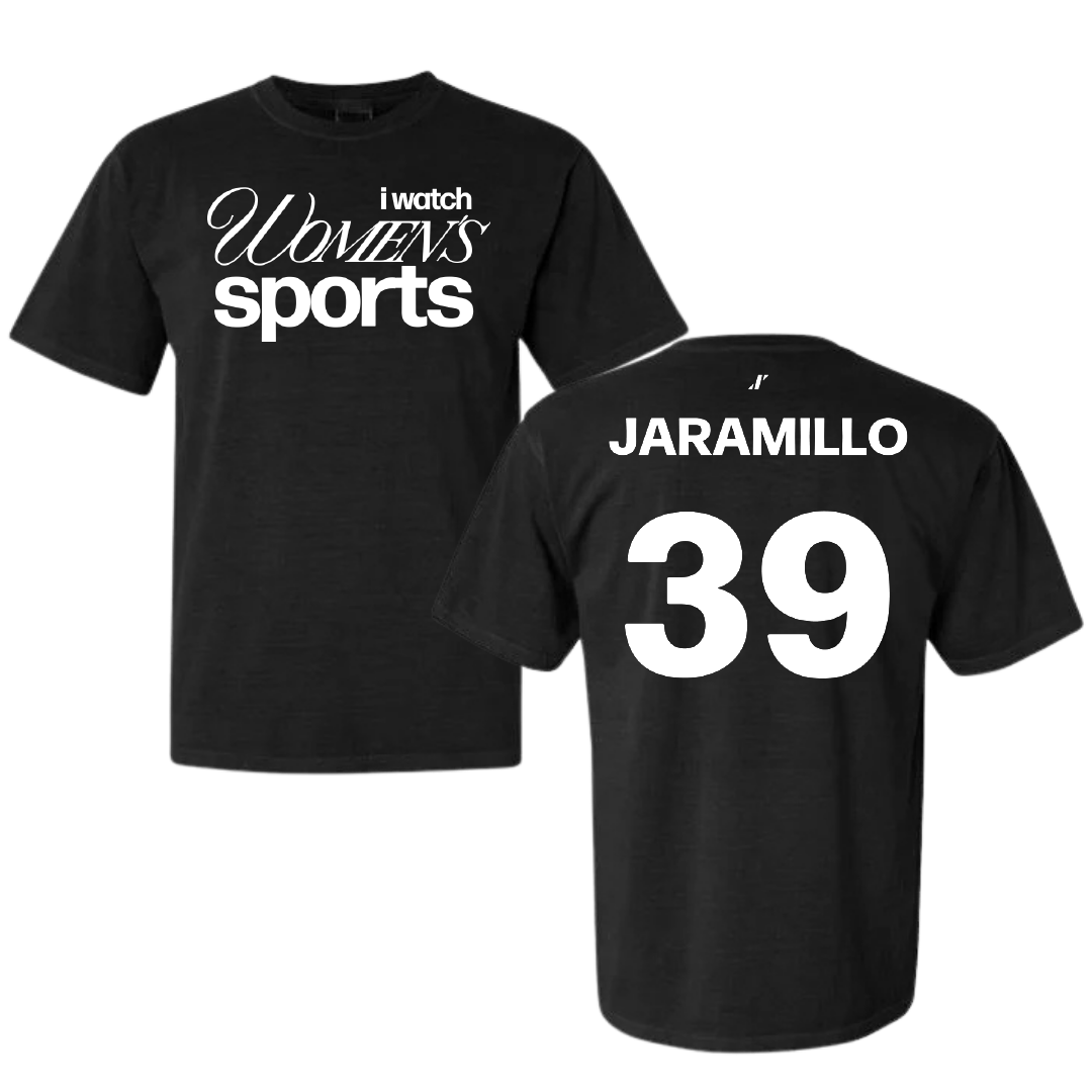 Adams State University Soccer Black WHM Comfort Colors Tee - #39 Cassandra Jaramillo
