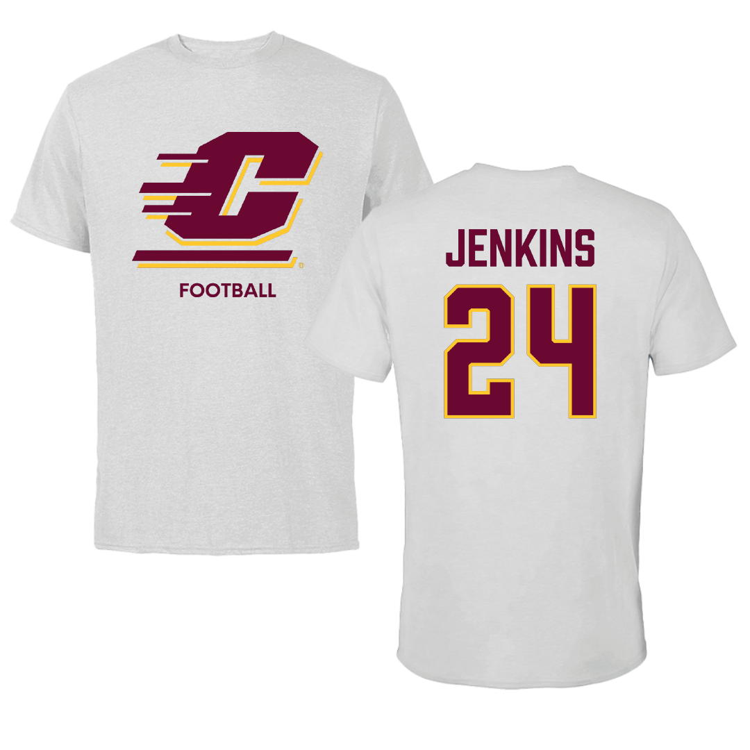 Central Michigan University Football Light Gray Performance Tee - #24 Mekhi Jenkins