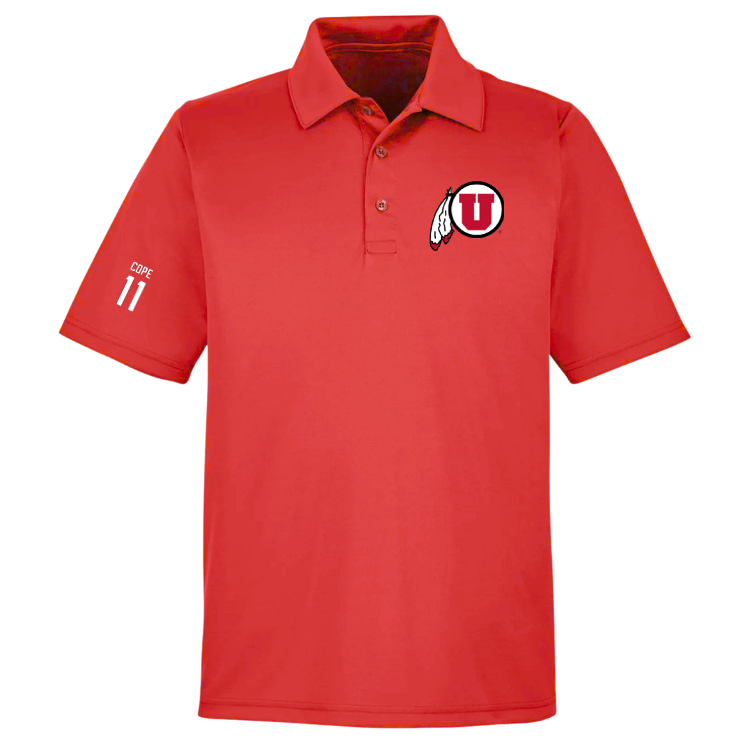 University of Utah Football Red Polo - #11 Makai Cope