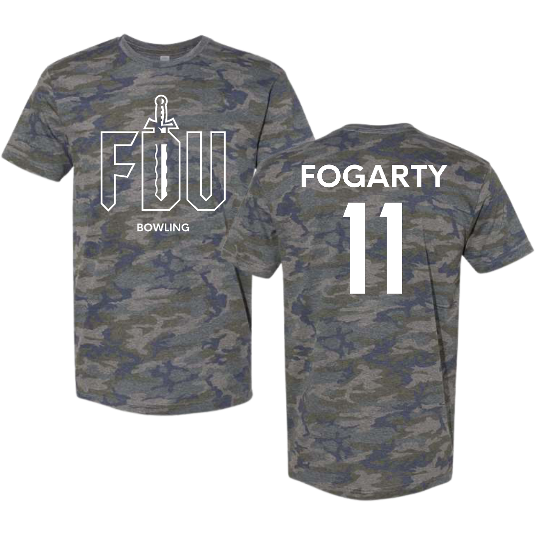 Fairleigh Dickinson University-Metropolitan Campus Bowling (W) Vintage Camo Tee - #11 Emily Fogarty