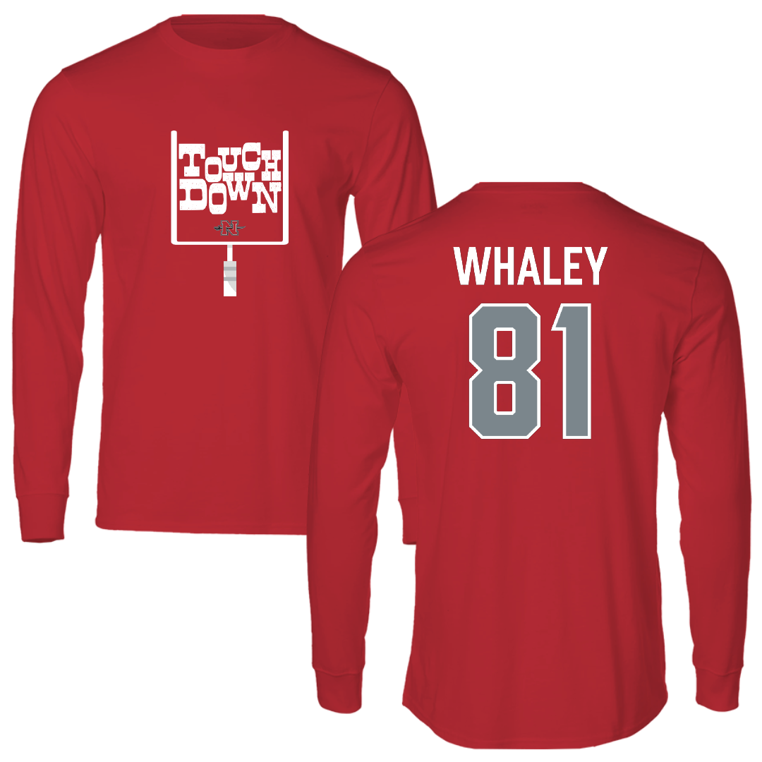 Nicholls State University Football Red Touchdown Long Sleeve - #81 Treylin Whaley