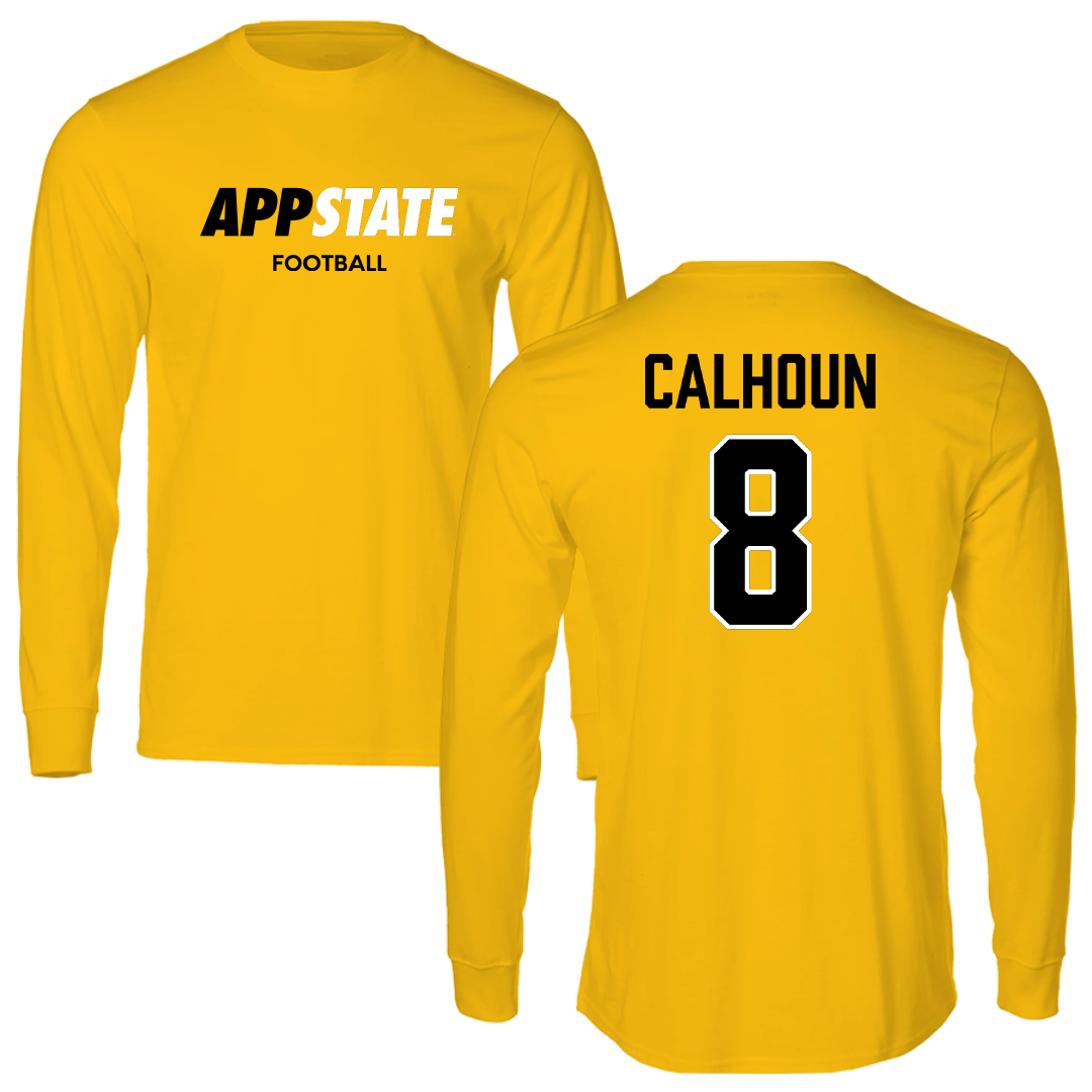Appalachian State University Football Gold Performance Long Sleeve - #8 Jaylon Calhoun