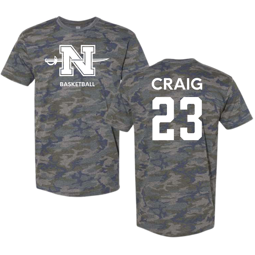 Nicholls State University Basketball (W) Vintage Camo Tee - #23 Daelyn Craig