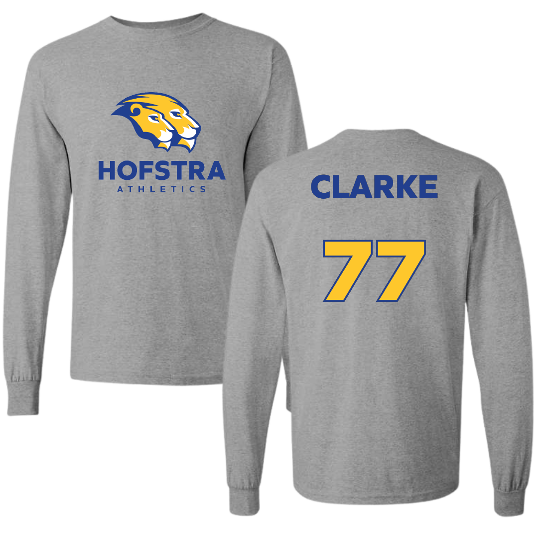 Hofstra University Lacrosse (M) Sport Gray Long Sleeve - #77 Austin Clarke