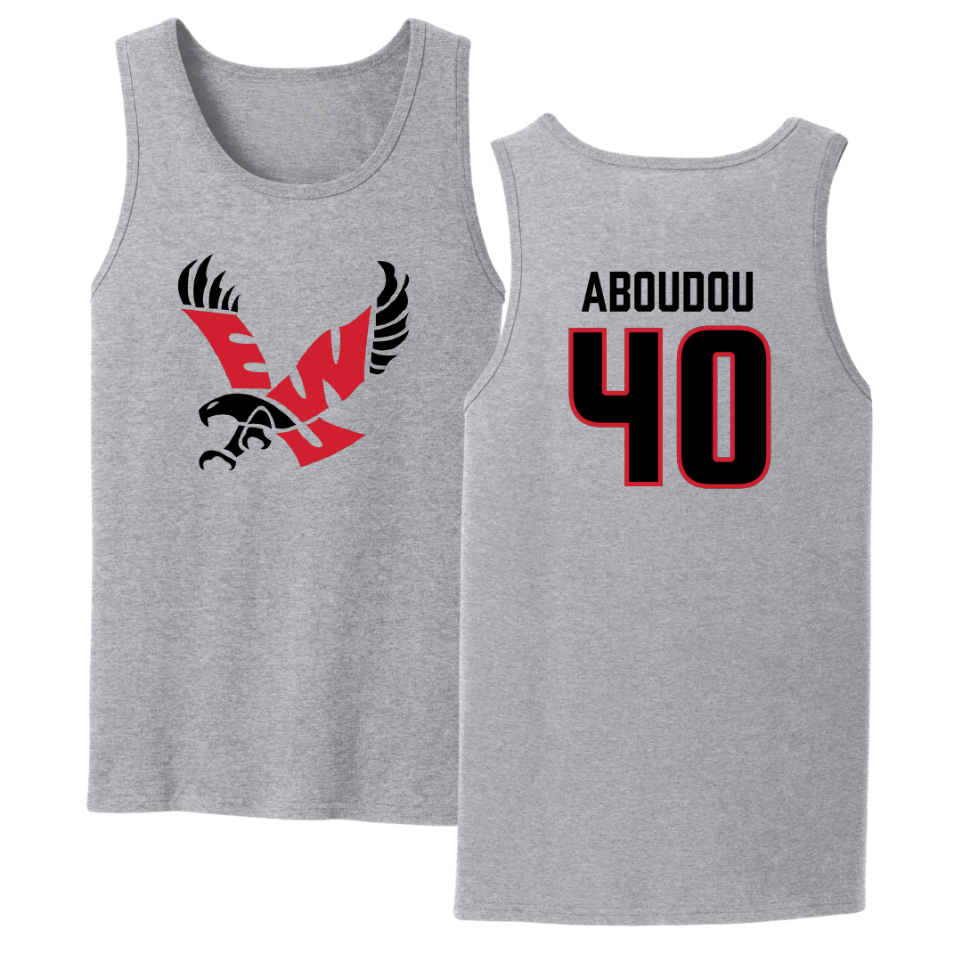 Eastern Washington University Football Sport Gray Tank Top - #40 Amdane Aboudou