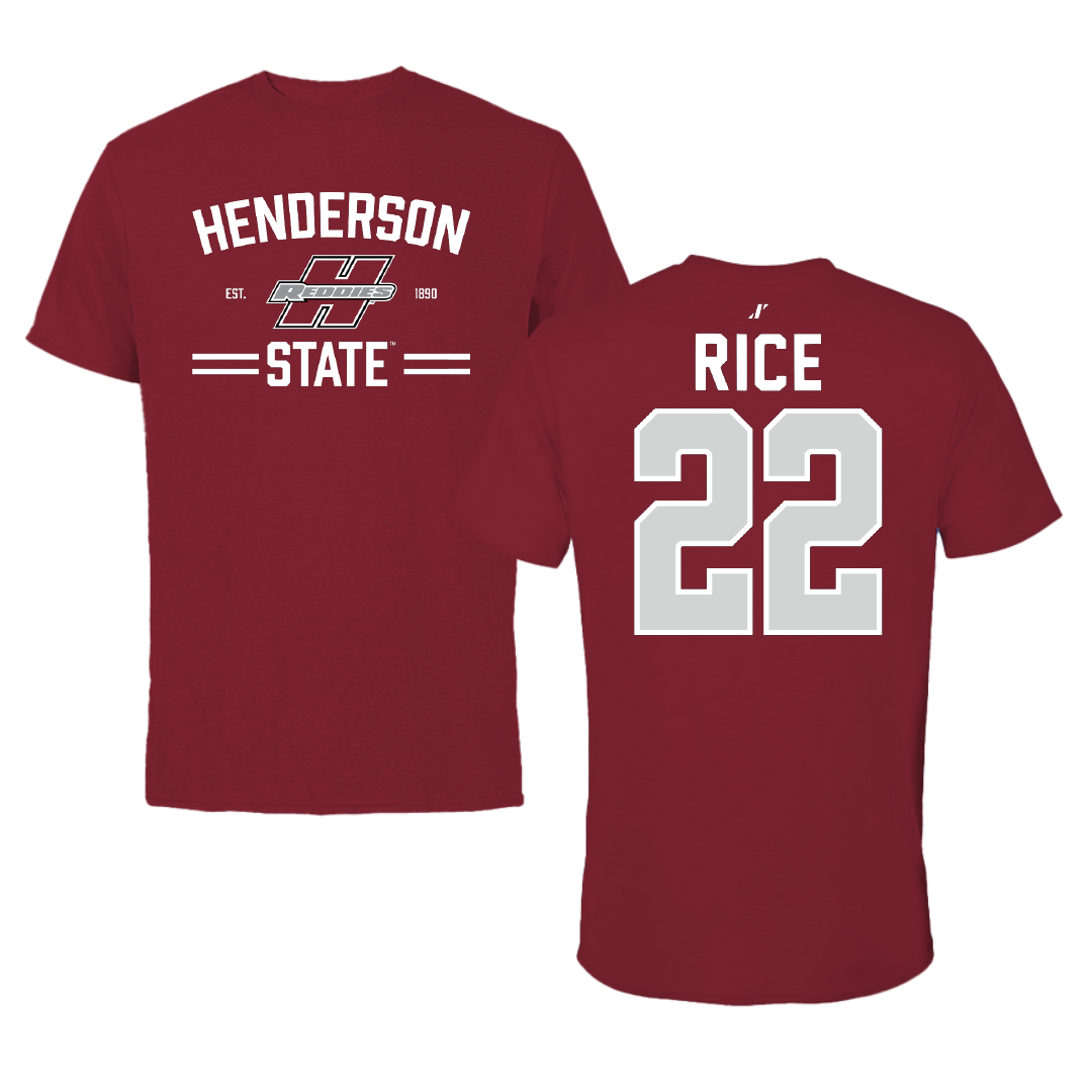 Henderson State University Baseball Cardinal General Tee - #22 Luke Rice