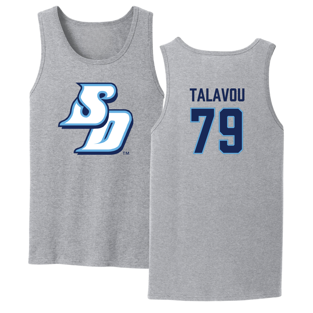 University of San Diego Football Sport Gray Tank Top - #79 Maicah Talavou