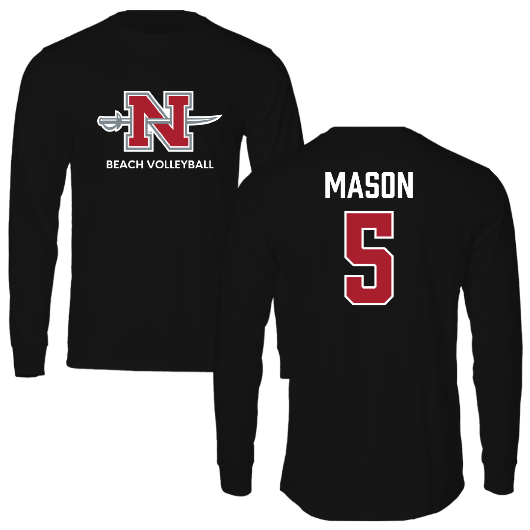 Nicholls State University Beach Volleyball Black Mascot Performance Long Sleeve - #5 Hailey Mason