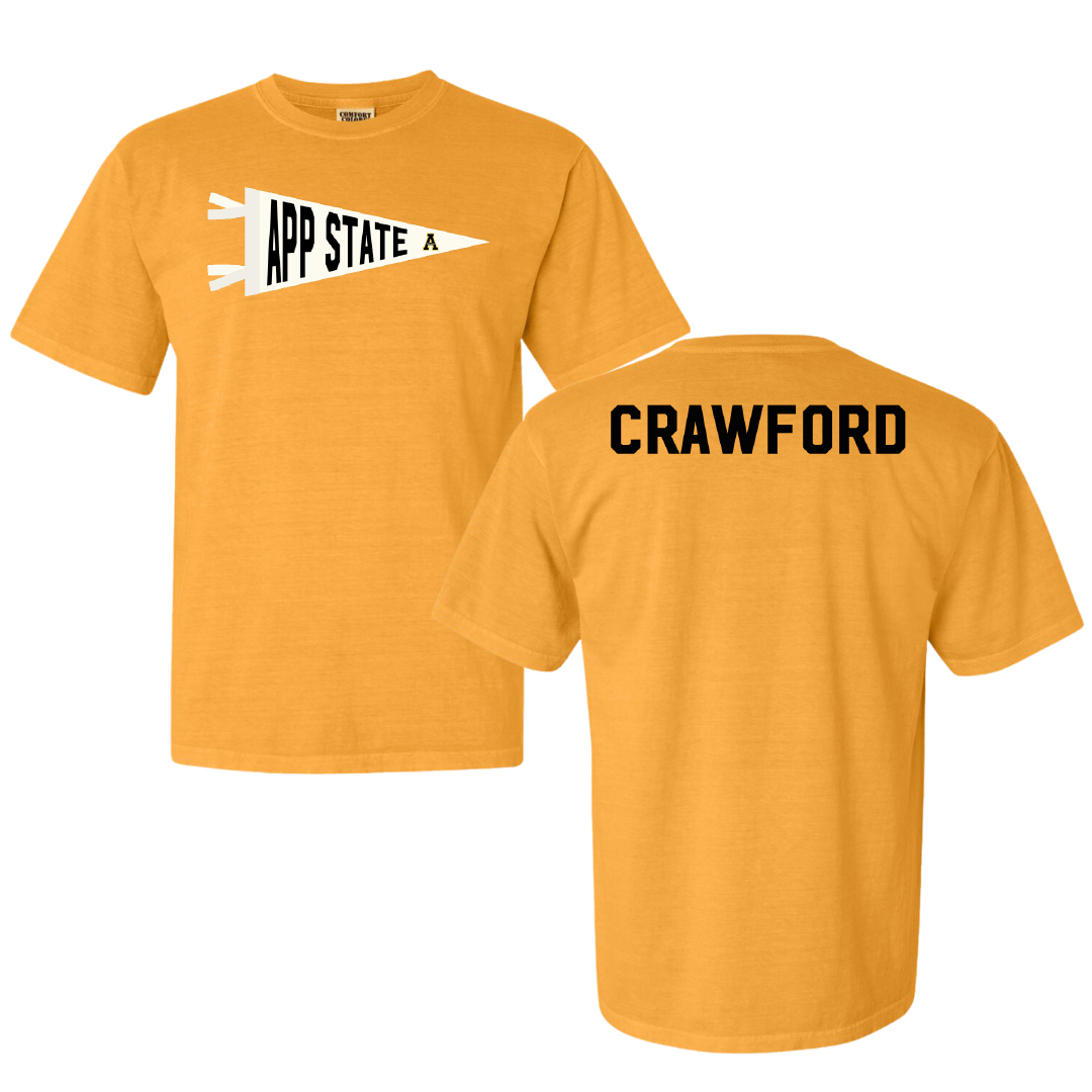 Appalachian State University TF and XC Gold Pennant Comfort Colors Tee - Deuce Crawford