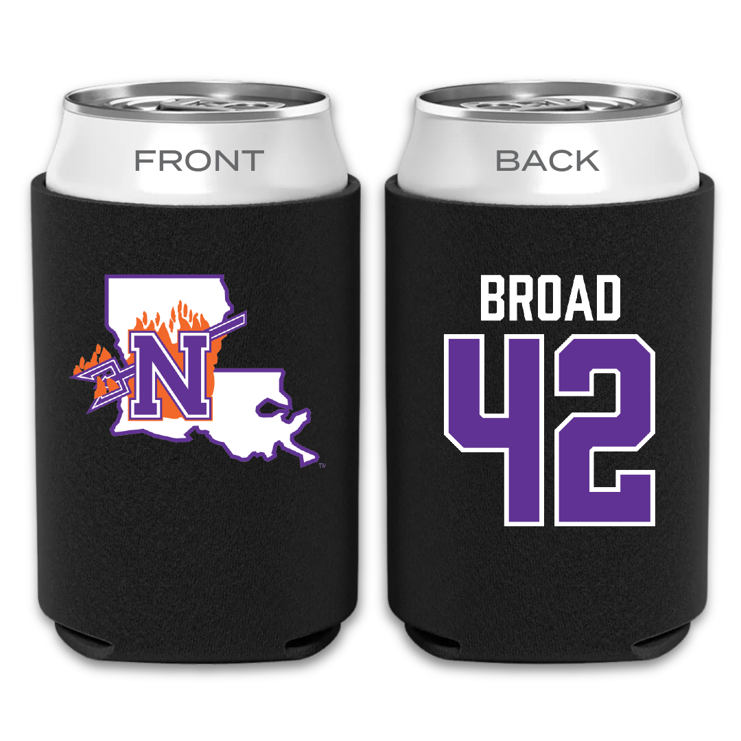 Northwestern State University Football Black Can Cooler - #42 Matthew Broad