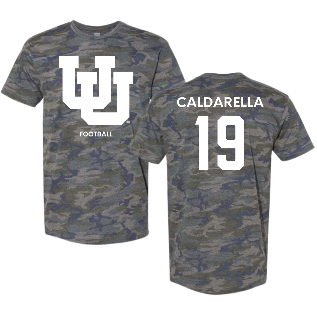 University of Utah Football Vintage Camo Tee - #19 Luca Caldarella
