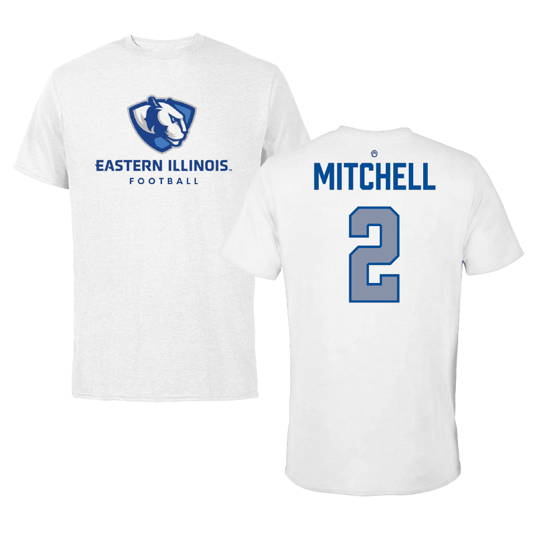 Eastern Illinois University Football White Performance Tee - #2 Bruce Mitchell