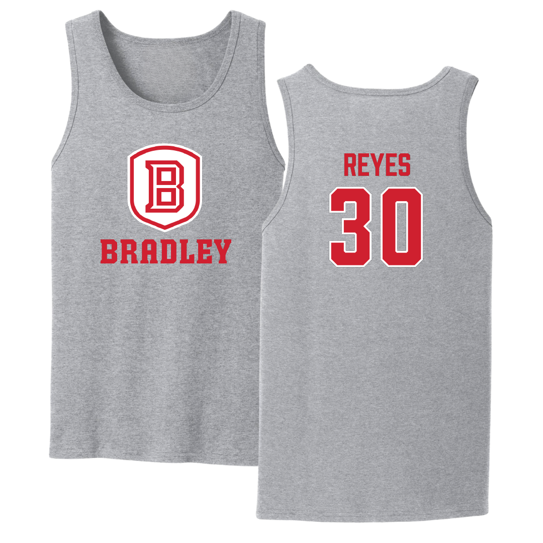 Bradley University Soccer Sport Gray Tank Top - #30 Ivan Reyes