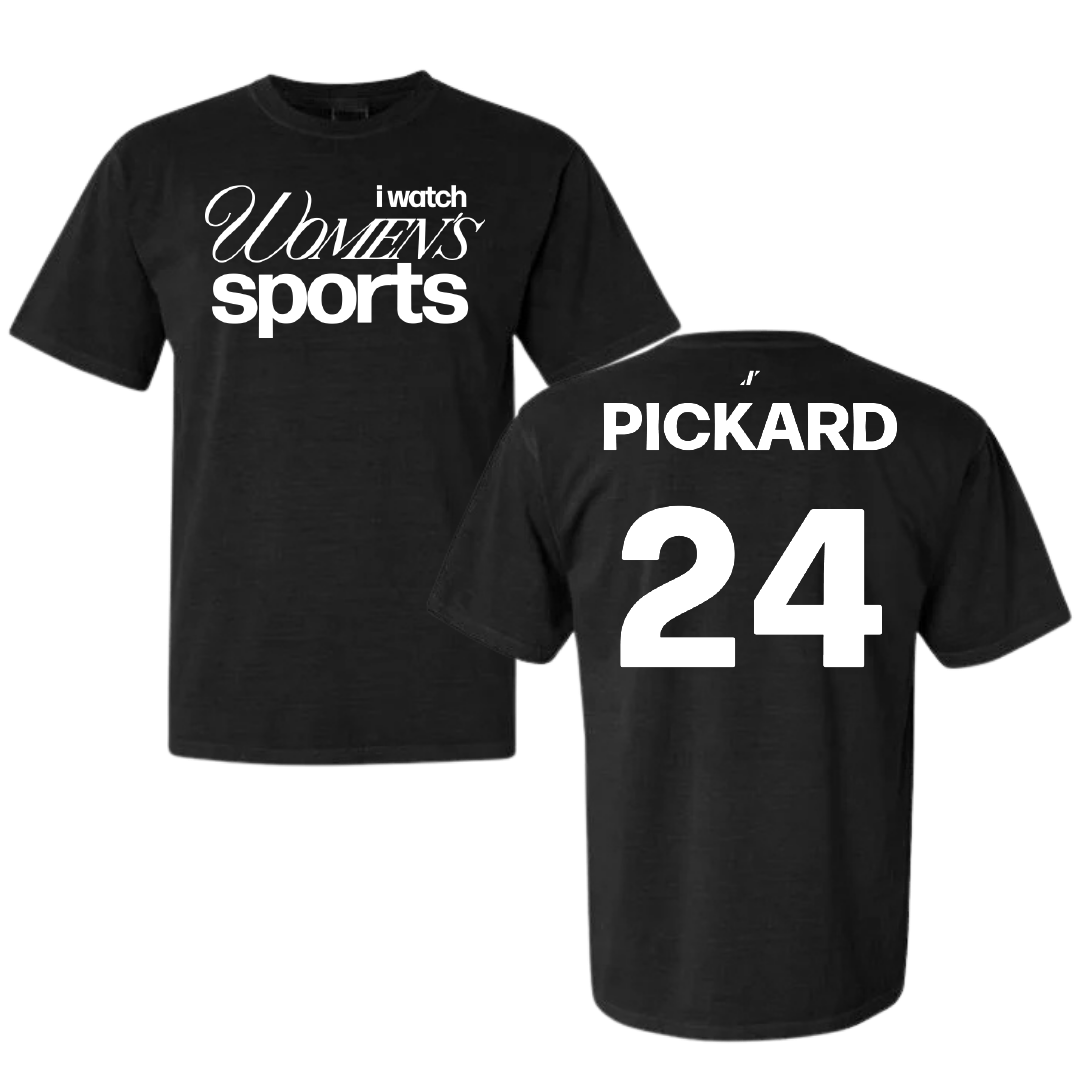 St. Bonaventure University Soccer Black WHM Comfort Colors Tee - #24 Kristin Pickard