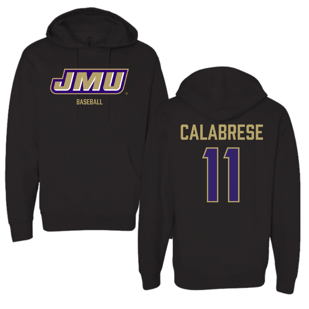 James Madison University Baseball Black Hoodie - #11 Coleman Calabrese