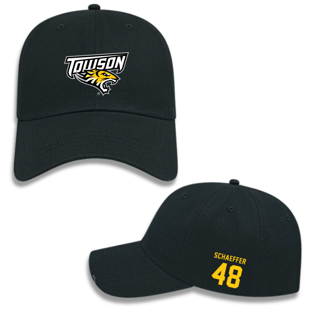 Towson University Football Black Hat - #48 CJ Schaeffer