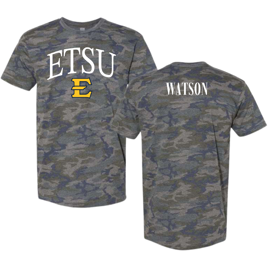 East Tennessee State University TF and XC Vintage Camo Tee - Jack Watson