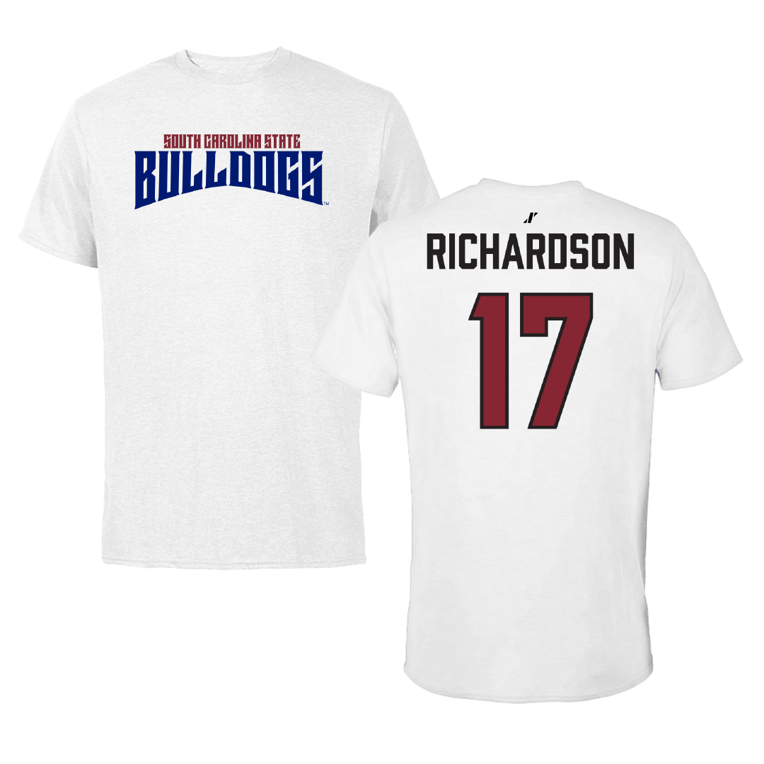 South Carolina State University Football White Classic Performance Tee - #17 Malik Richardson
