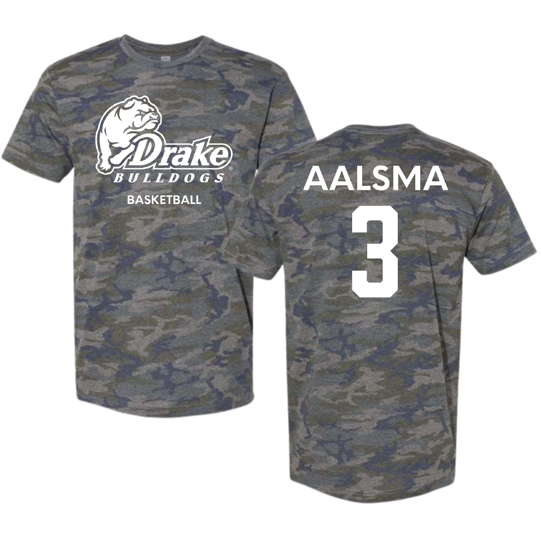 Drake University Basketball (W) Vintage Camo Tee - #3 Abbie Aalsma