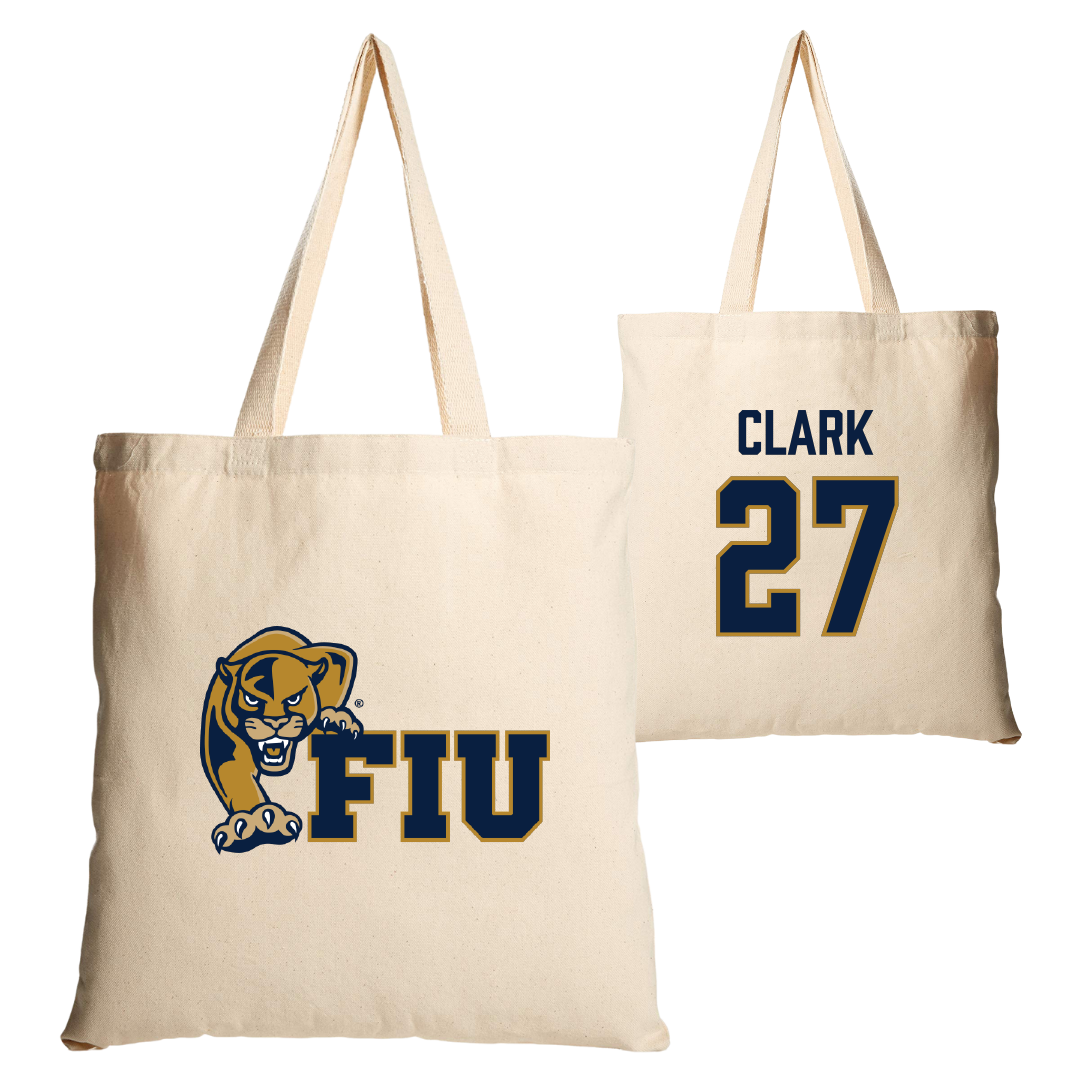 Florida International University Football Tan Canvas Tote Bag - #27 Mister Clark