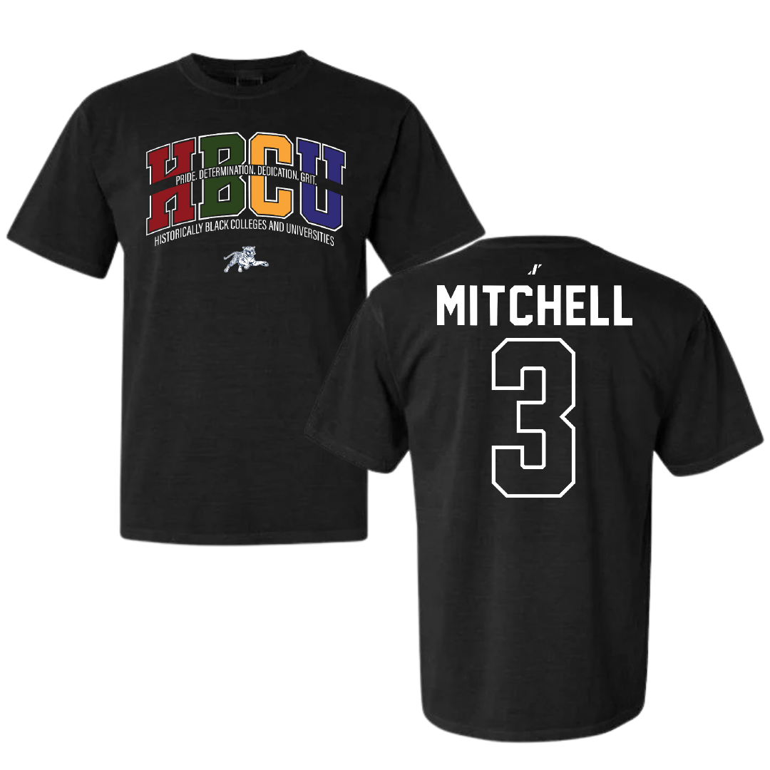 Jackson State University Basketball Black HBCU Comfort Colors Tee - #3 Jayme Mitchell