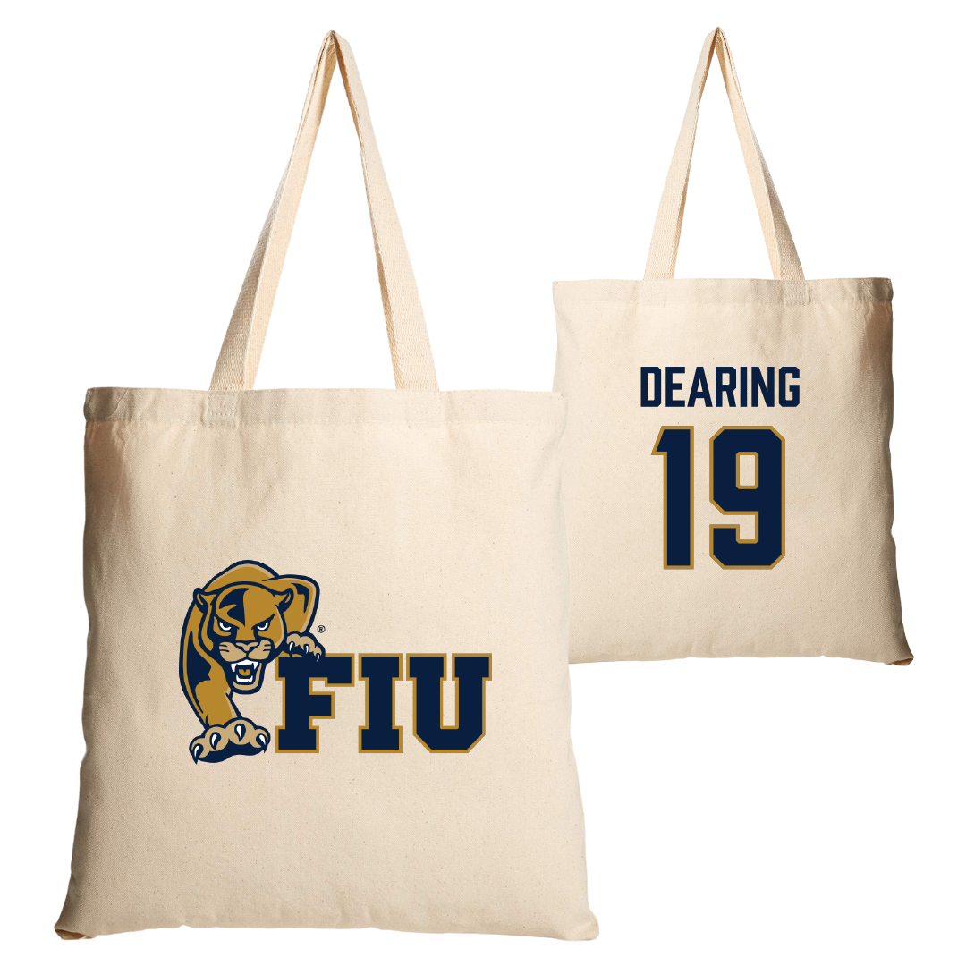 Florida International University Baseball Tan Canvas Tote Bag - #19 Austin Dearing