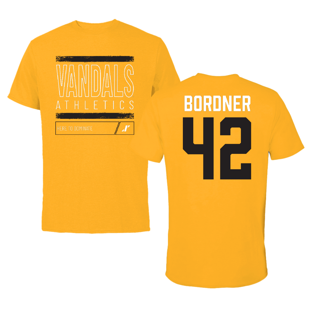 University of Idaho Football Gold Dominate Tee - #42 Ryder Bordner