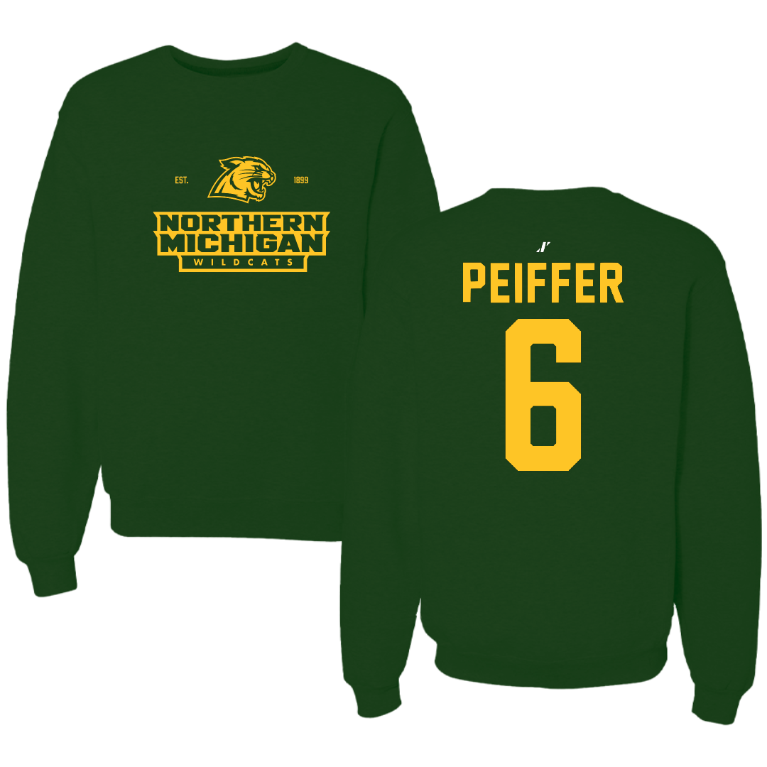 Northern Michigan University Football Forest Green General Crewneck - #6 Sam Peiffer