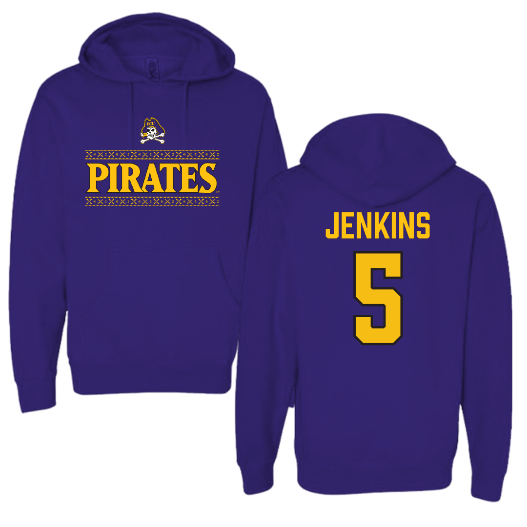 East Carolina University Football Purple General Hoodie - #5 Parker Jenkins