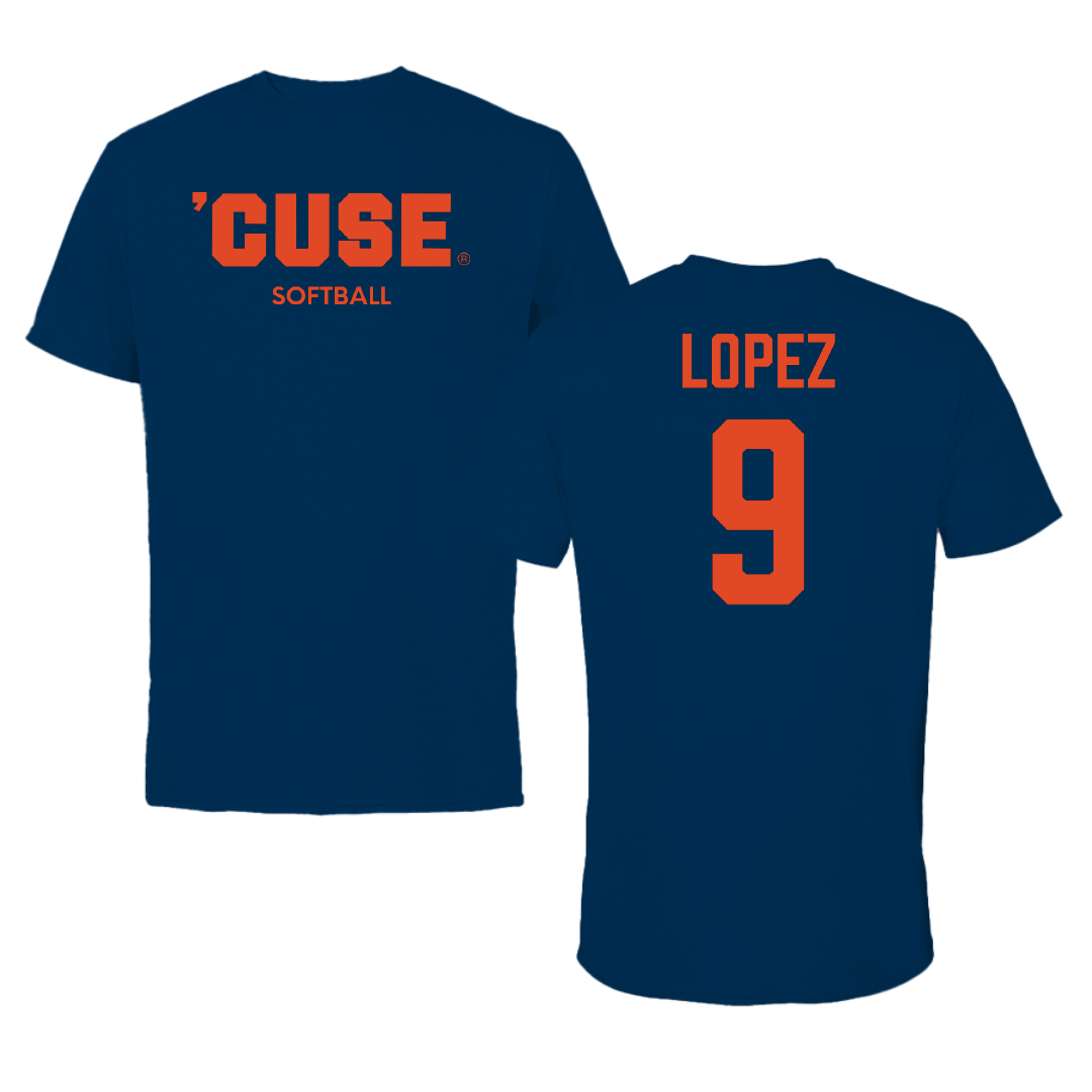 Syracuse University Softball Navy Performance Tee - #9 Madelyn Lopez