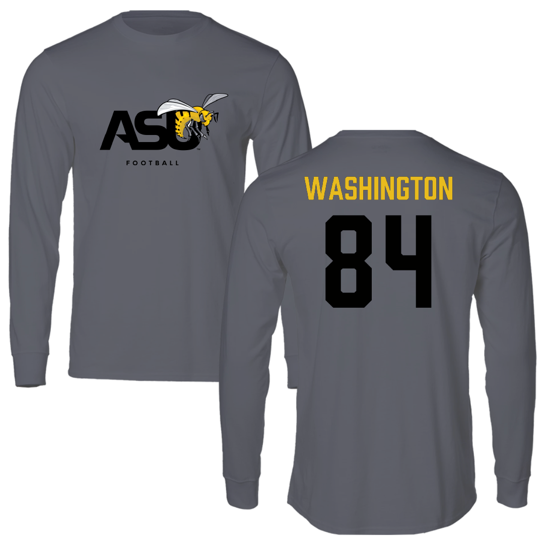 Alabama State University Football Dark Gray Long Sleeve - #84 Joshua Washington