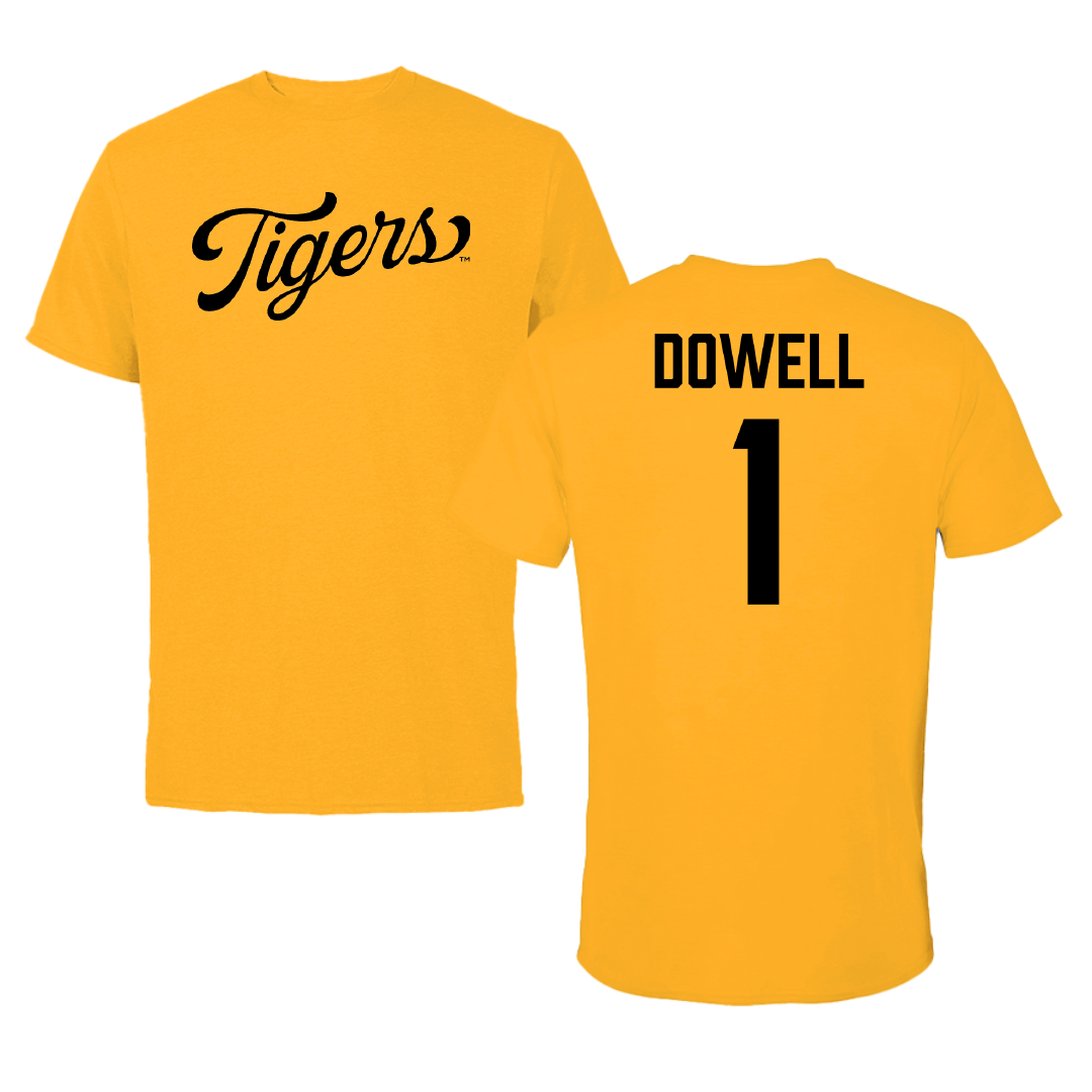 University of Missouri Basketball Gold Tee - #1 Shannon Dowell