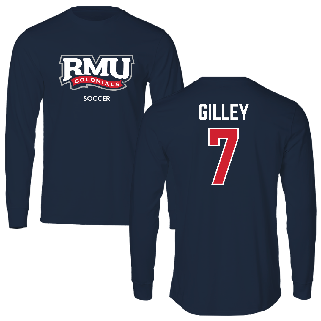 Robert Morris University Soccer (M) Navy RMU Performance Long Sleeve - #7 Chase Gilley