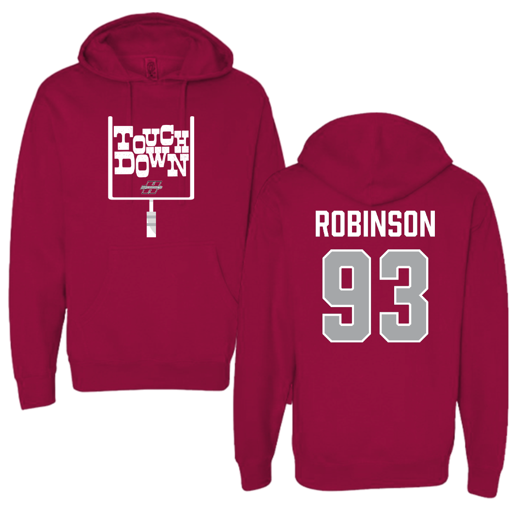 Henderson State University Football Cardinal Touchdown Hoodie - #93 Shaq'ke Robinson