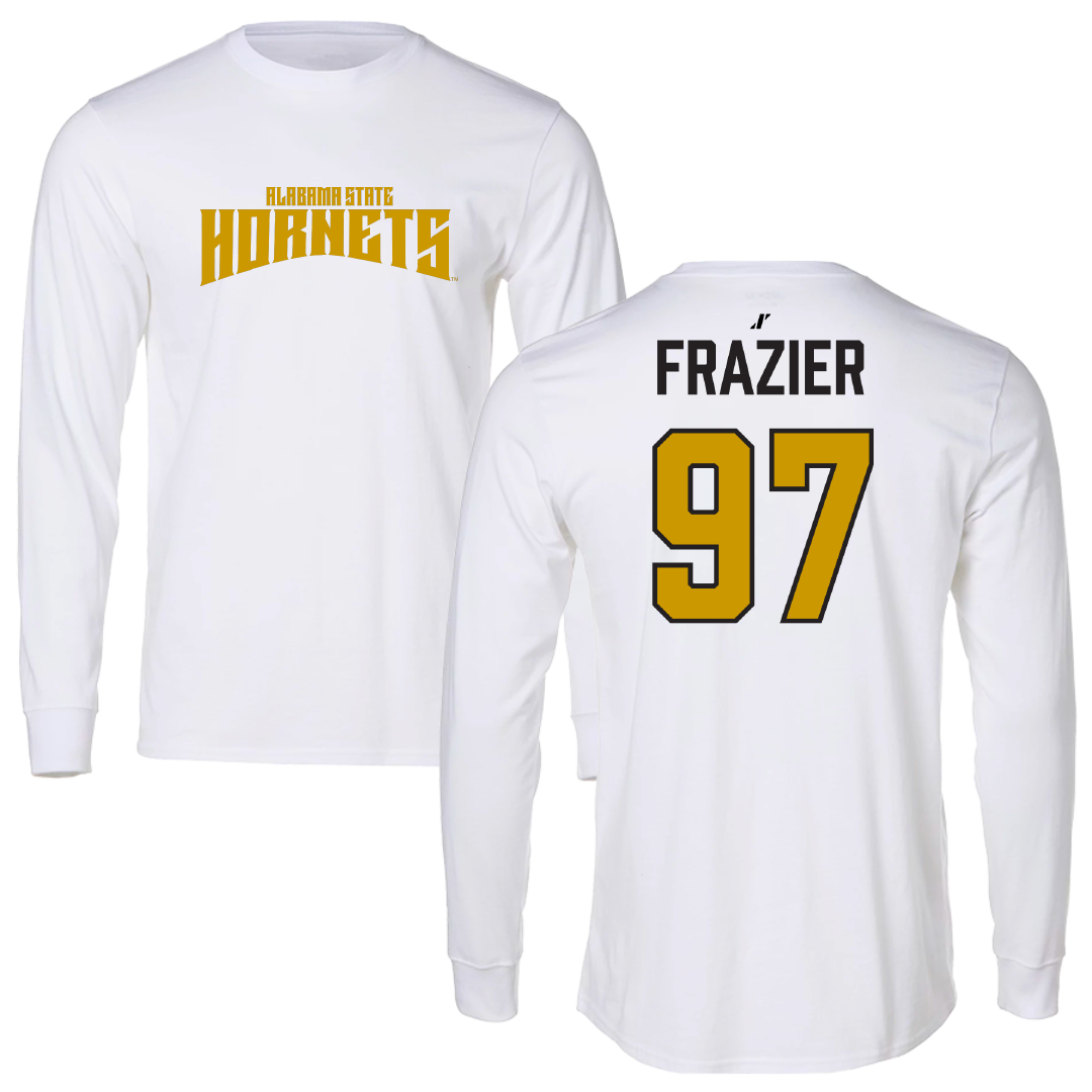 Alabama State University Football White Classic Long Sleeve - #97 Kendarius Frazier